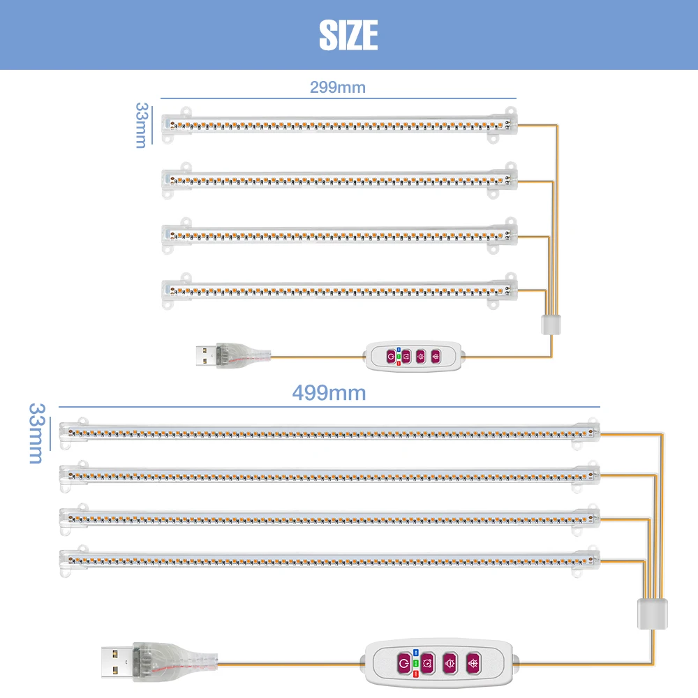 Usb led cresce a luz espectro completo planta lâmpada interior flor vaso suculenta growbox cultivo iluminação de preenchimento com 24 horas tempo