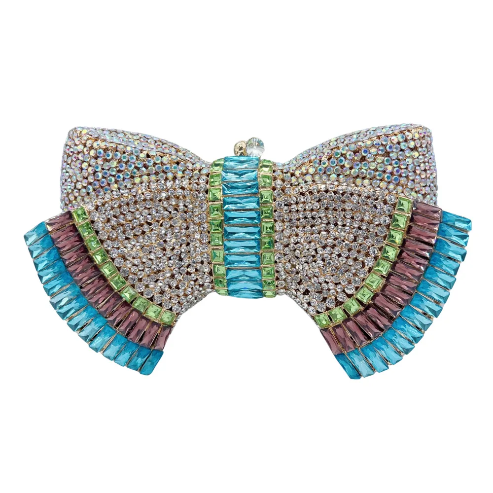 Stone Clutch Bow With Diamonds Dinner Bag Banquet Dress Full Of Diamonds Women's Sac De Luxe Femme Bolsos Lujosos Marcas Famosas