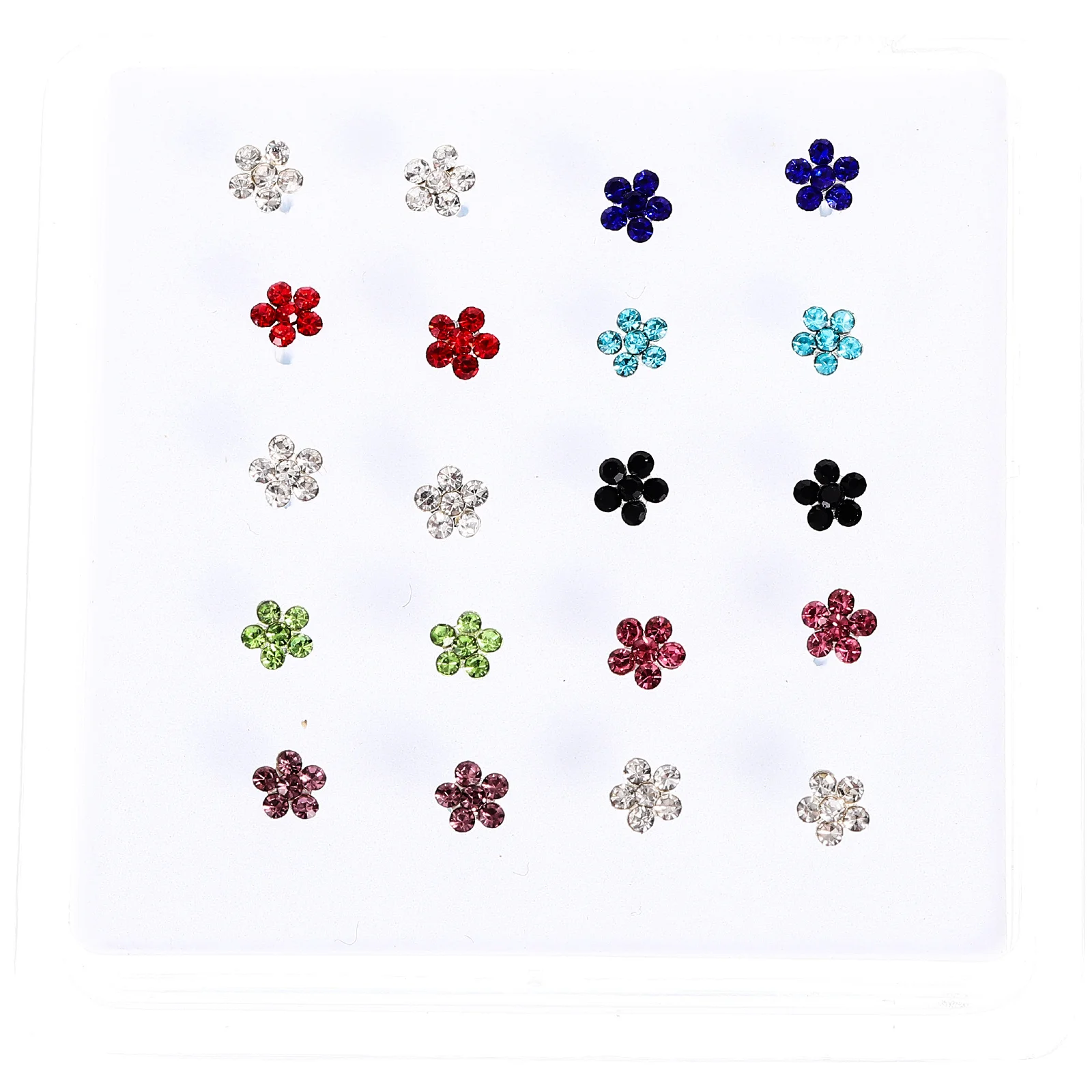 20 Stück Nasenstecker in Blumenform, Ringe, Helix-Piercing-Schmuck, bequem, Acrylform, Miss