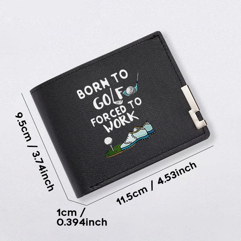 Nascido para galar forçado para trabalhar carteira masculina de couro pu design minimalista uso diário leve e durável estilo empresarial