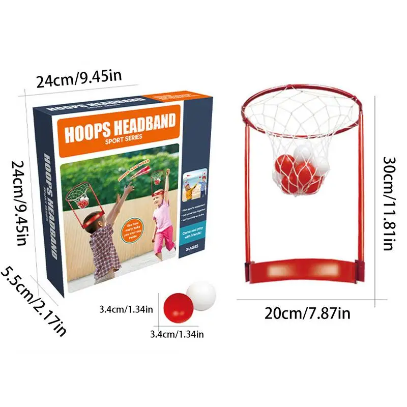 Head Hoop Basketball-Partyspiel für Kinder und Erwachsene, verstellbarer Korb, Netz-Stirnband, Karneval, Geburtstag, Party, lustiges Familienspiel