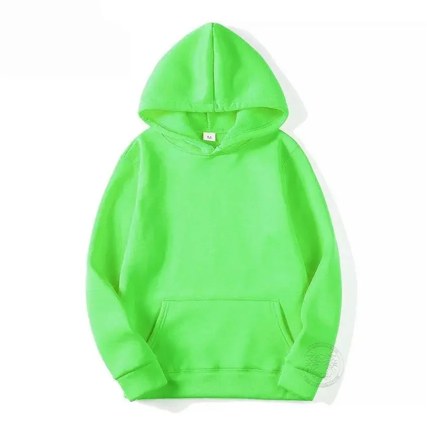 Spring and Autumn Trendy Solid Color Sports Hoodies Fleece Men\'s and Women\'s Sweatshirts Trendy Pullovers Couples Hoodies S-3XL