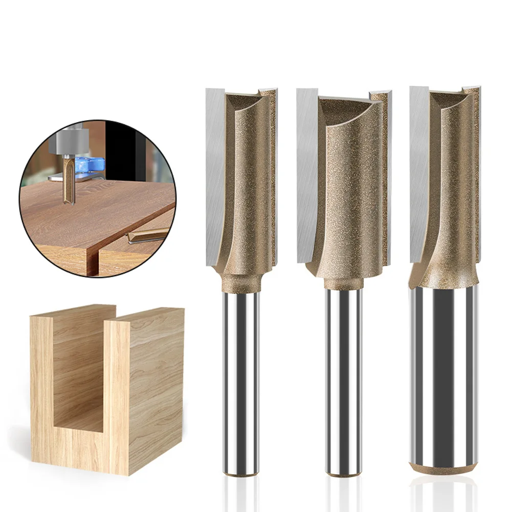 1/4 6.35MM 3-25mm Professiona Straight Bit Tungsten Carbide Single Double Flute Router Bit Wood Milling Cutter for Woodwork Tool