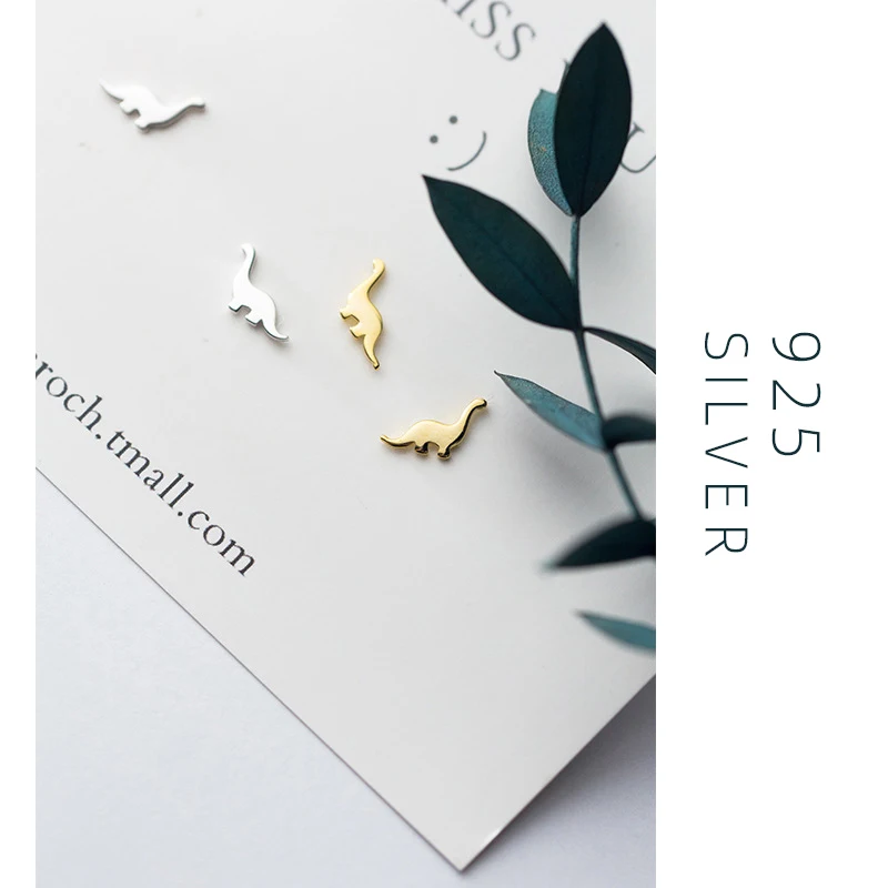 Modian Cute Tiny Animal Dinosaur Silver Studs Ear Fashion Exquisite 925 Sterling Silver Lovely Stud Earrings For Women Jewelry