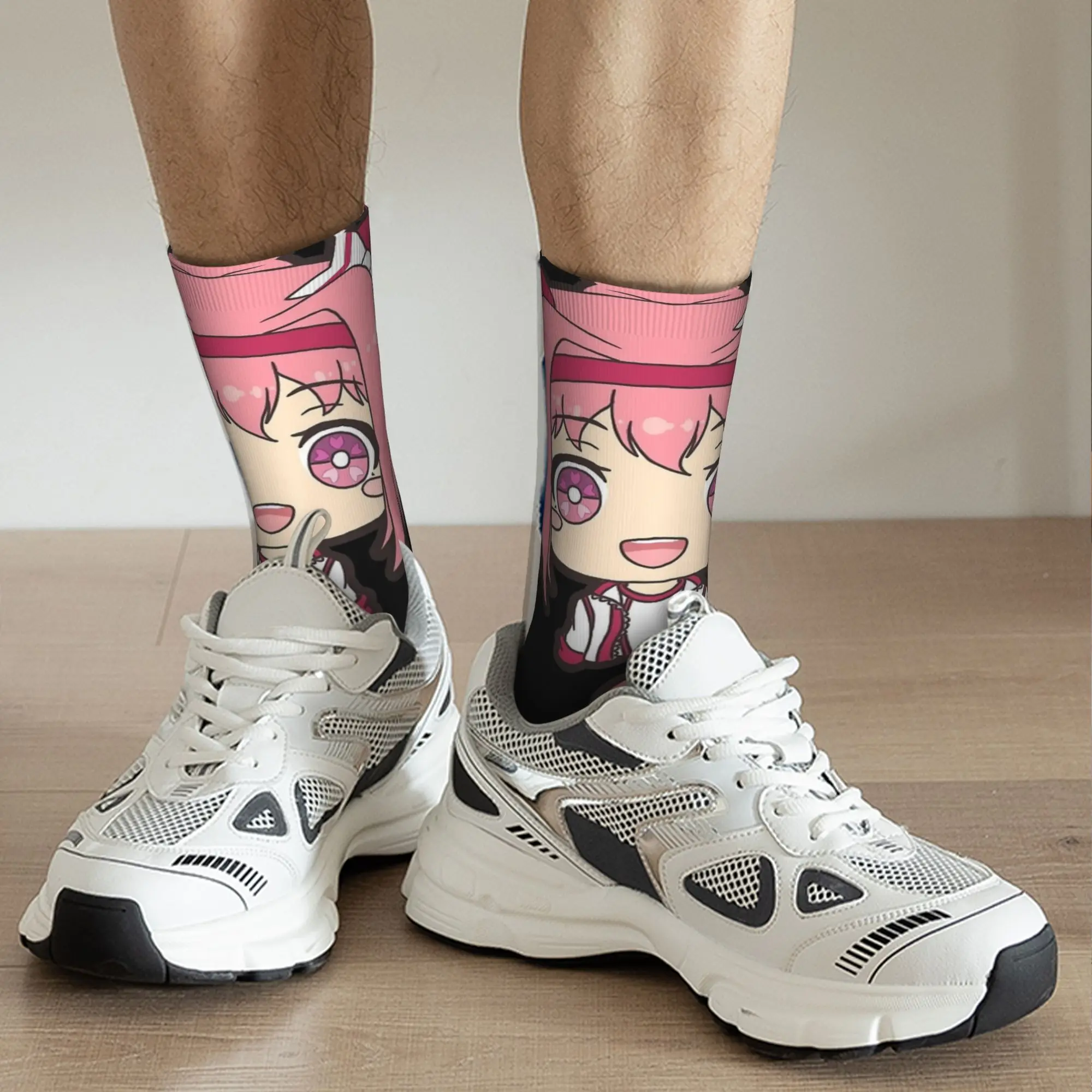 Zimowe Ciepłe Retro Skarpety Męskie Damskie UmaMusu Haru Urara Uma Musume Antypoślizgowe Skarpety do Koszykówki