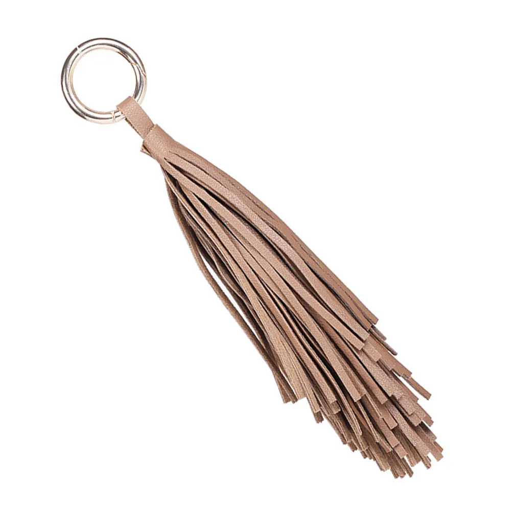 PU Tassel Keychain Coffee Color Pendant Handbag Key Chain Charm Bag Accessories Tassel Bag Charm Key Chain