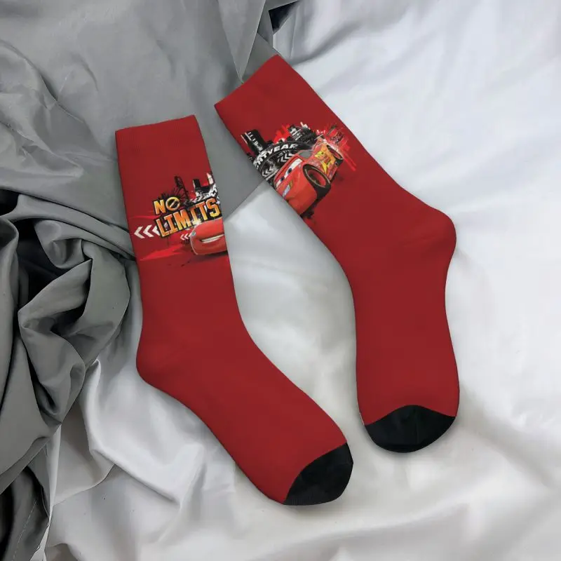 Lighting McQueen-Calcetines de vestir para hombre, calcetín Unisex con estampado 3D de coches, Kawaii