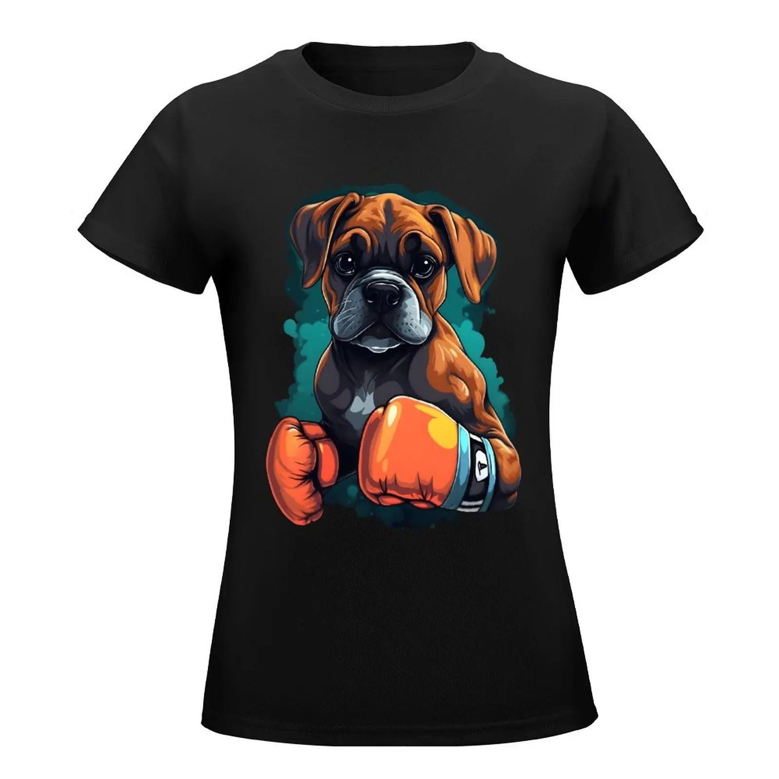 Boxer Puppy 03 T-Shirt Short sleeve tee female cute t-shirts for Women