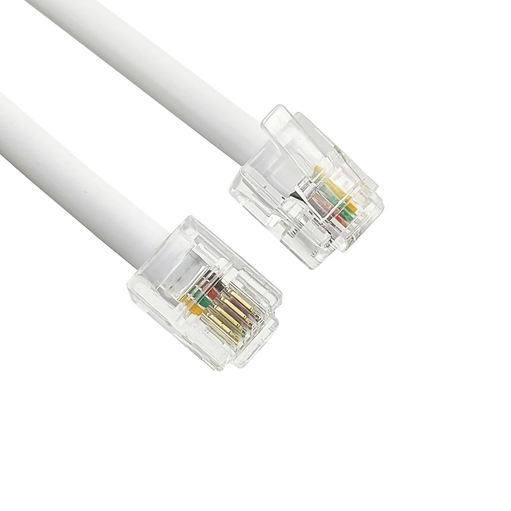 1M/2M/5M RJ11 6P4C Cable Connector Male to Male for DSL Modem Answernig Machine Caller ID Fax Telephone Cord