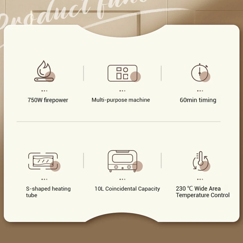 10L/20L มัลติฟังก์ชั่นเตาอบไฟฟ้าในครัวเรือนหมดเวลาควบคุมอุณหภูมิอบไอน้ําอบเตาอบไฟฟ้าแบบบูรณาการ