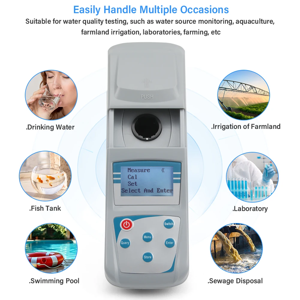 Handheld Water Turbidimeter High Precision Portable Microcomputer, AC/DC for Swimming Pools, Water Quality Laboratories