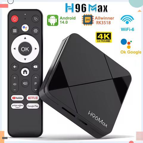 H96 MAX Pro Android Box TV Android 14.0 RK3518 4K With Wifi 6 3D Google Assistant Netflix YouTube BT5.4 Smart TV Box 2025