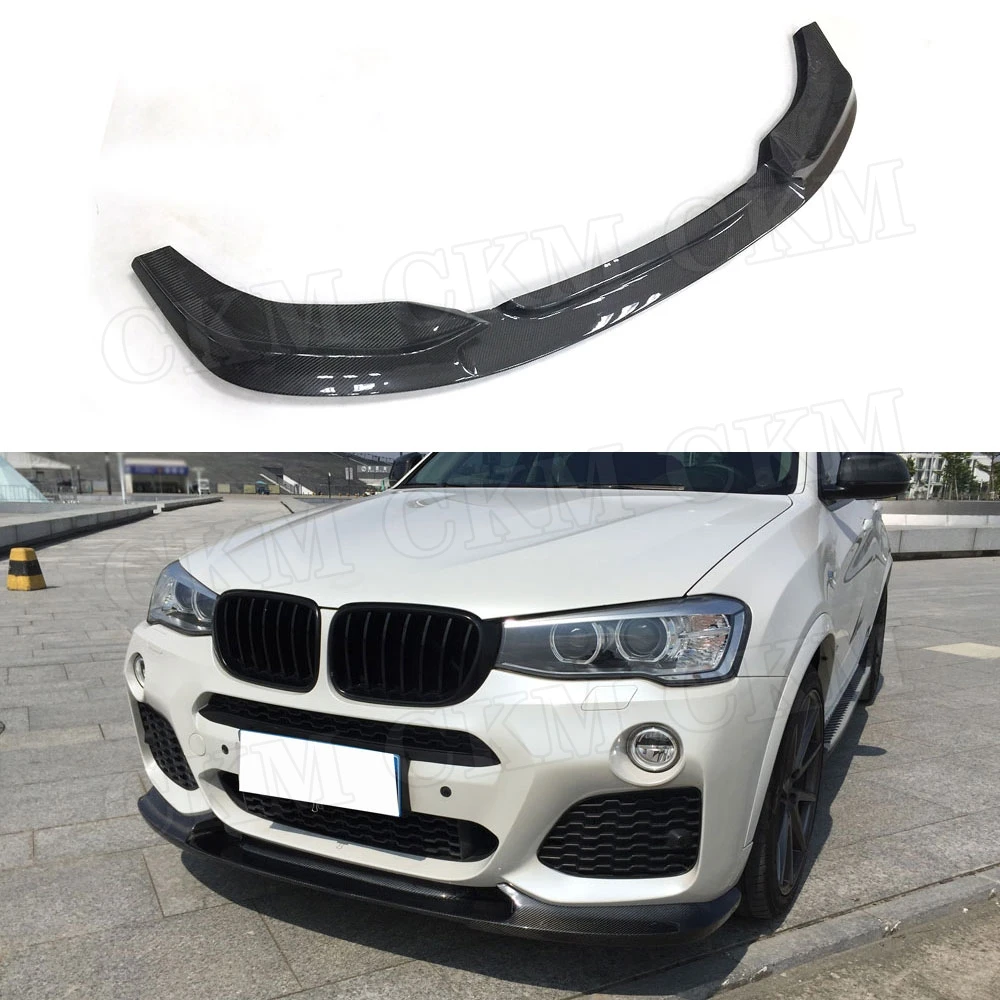 

3D Style Carbon Fiber Front Lip Chin Spoiler Aprons For BMW X4 F26 M-Sport 2014 2015 2016 2017 Bumper Shovel Guard Body Kits