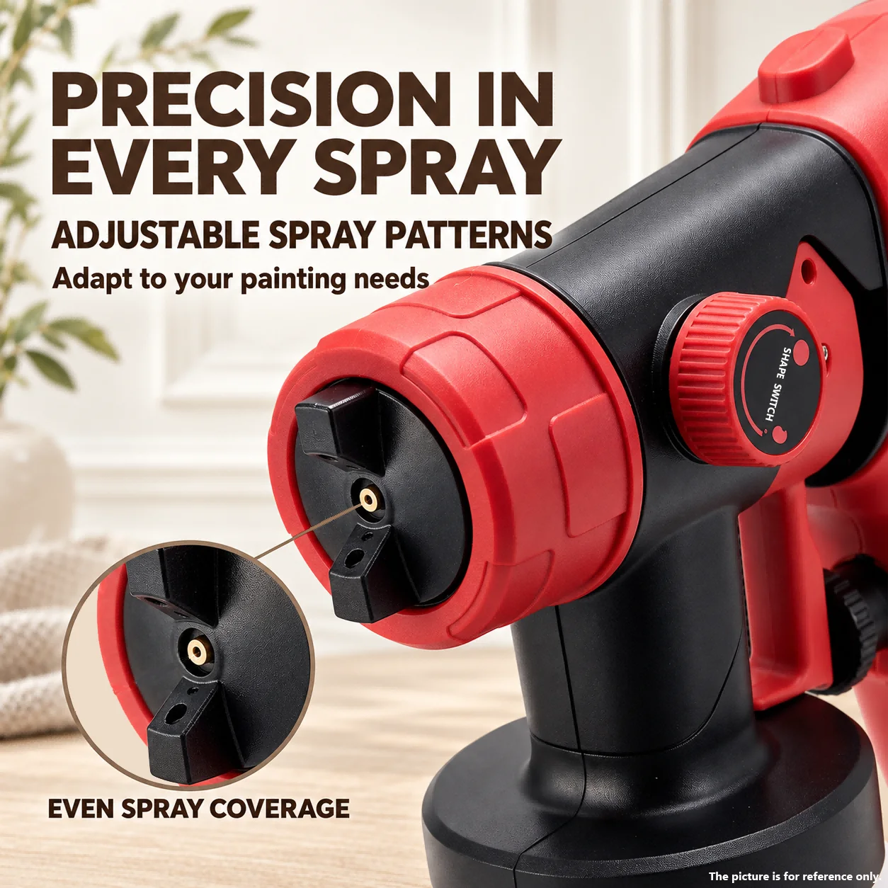 IONTOOL 180W 800ML Red Lightweight Cordless Spray Gun Brushless for Fence and Outdoor Wood Coating Garage Tool