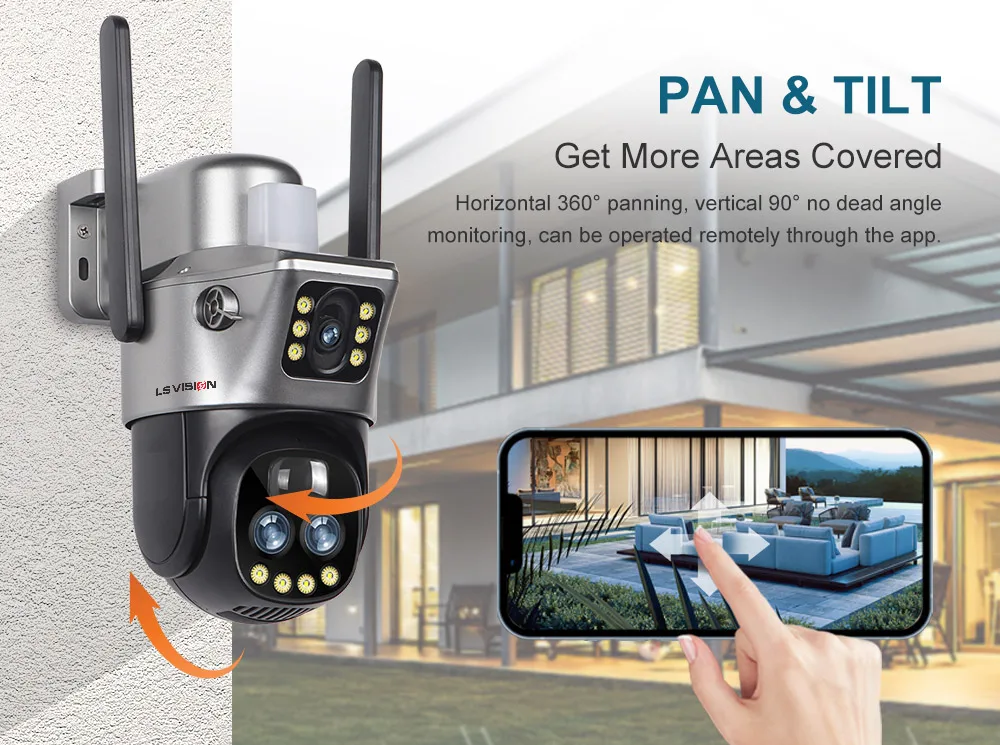 LS VISION V380 Dual Lens WIFI/4G Camera Solar 10X Zoom PIR Human Detection Night Vision Outdoor Security Video Cam 8MP 4K Cctv
