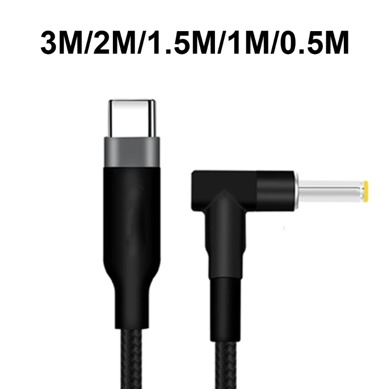 Y1UB Notebook Power Cable USB C Male to DC5.5x2.5mm Connection Robust Braided Wire