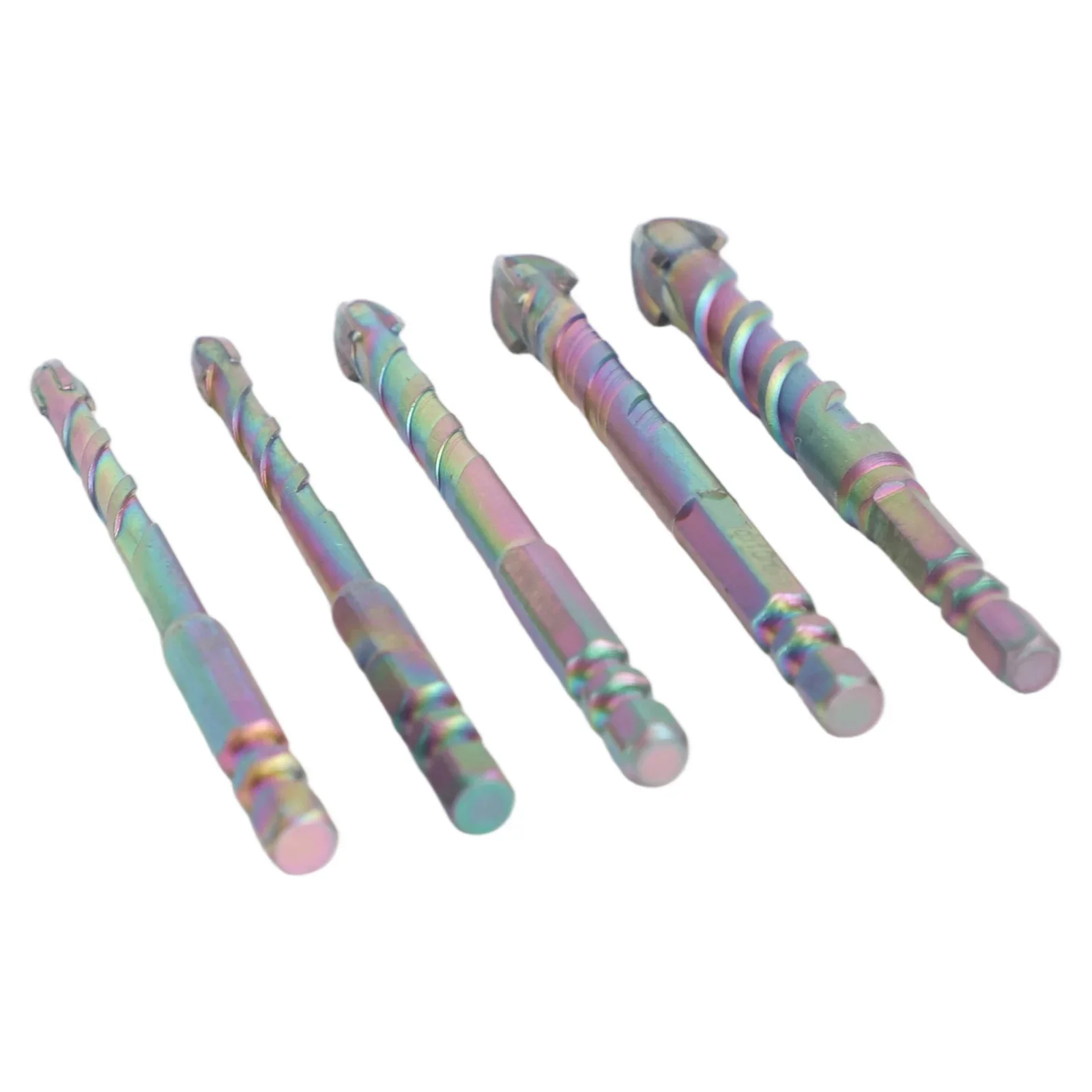 Cutter Style Carbide Drill Bit Set of Five Suitable for Various Materials Including For Glass and Metal with a Length of 95 mm