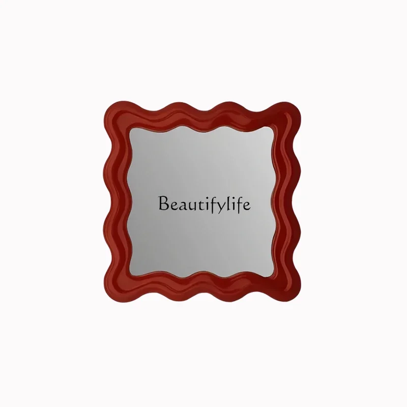 

13Red Wall-Mounted Decorative Mirror Dopamine Washstand Smart Bathroom Mirror