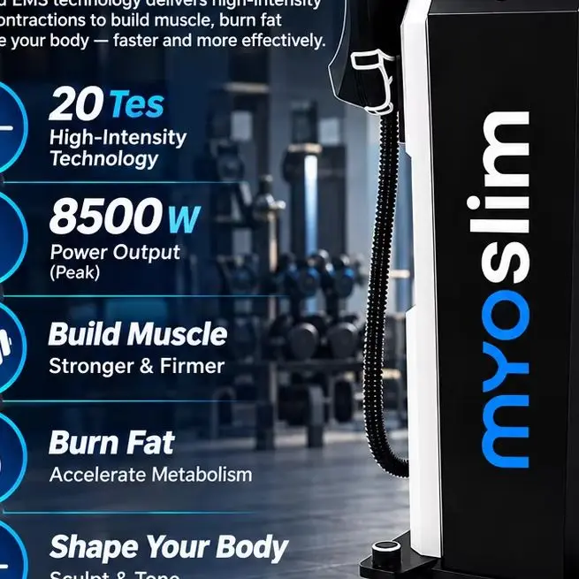 MYOslim 4 Handle RF EMS Body Sculpt Machine EMT+EMS Slimming Electromagnetic Muscle Stimulator Fat Burning Skin Tightening Waist