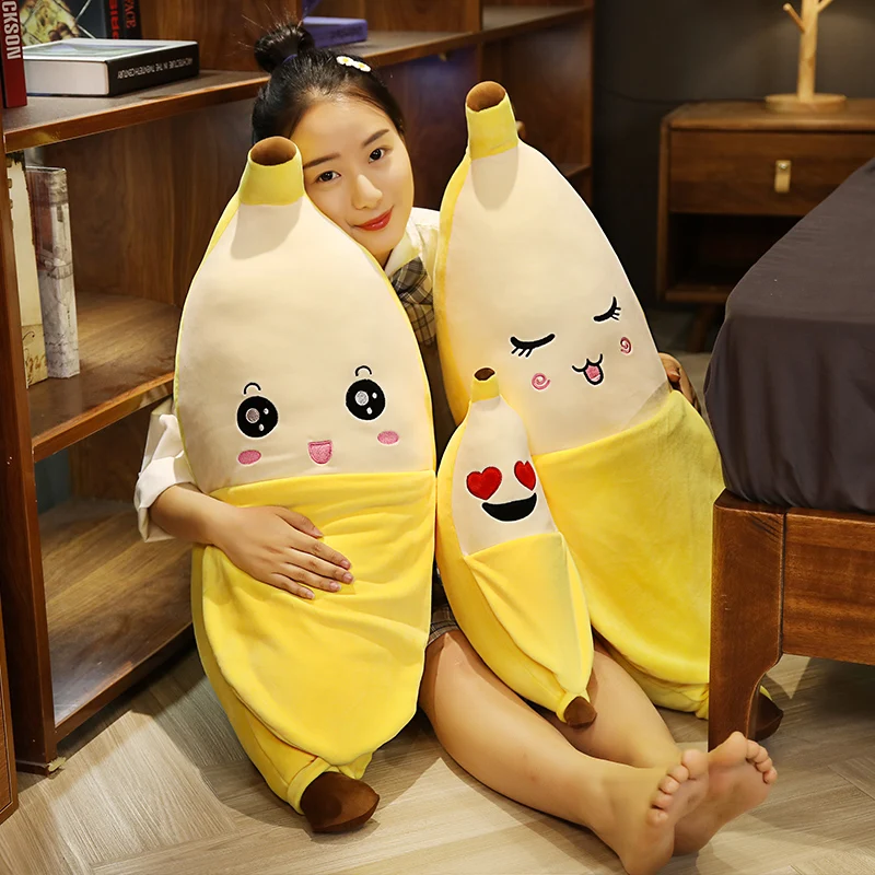 40-80 ซม.น่ารักกล้วยตุ๊กตาหมอนโซฟานุ่มเบาะเด็กตุ๊กตาน่ารักตุ๊กตาเด็กผลไม้ของเล่นเด็กของขวัญวันเกิด