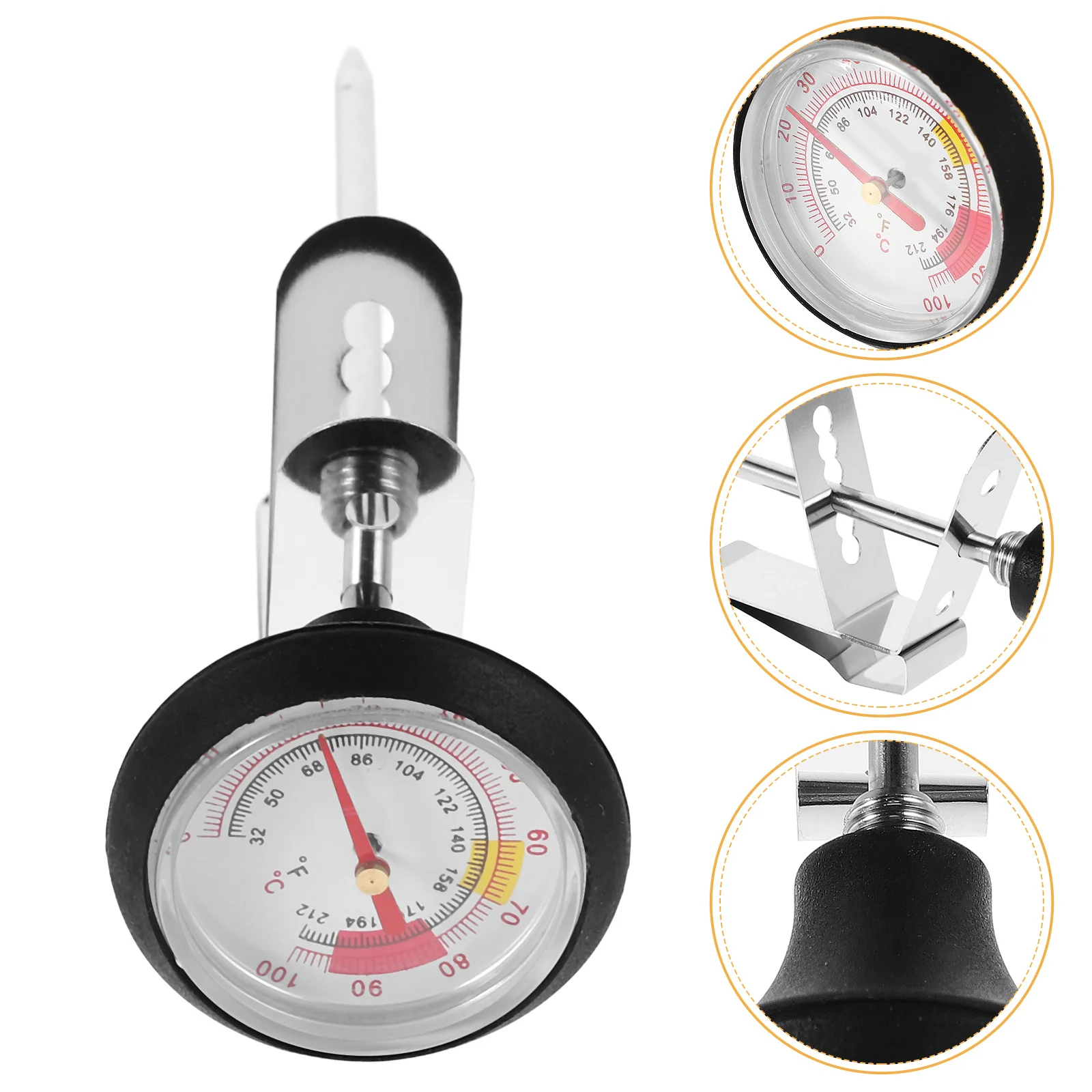 

Stainless Steel Hand Drip Kettle Thermometer Clip On Design High Precision Water Temperature Probe For Coffee Milk Brewing