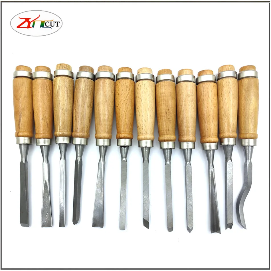 DIY 목재 끌, 목공 도구, 나무 조각 칼, 조각 끌, 손 조각 칼, 목공 피어싱 도구 칼, 12 개