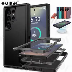 Case For Samsung Galaxy S26 Ultra S25 Edge S24 A56 A36 A17 Full 3 in 1 Shockproof Heavy Duty Anti-Scratch Rugged Kickstand Cover