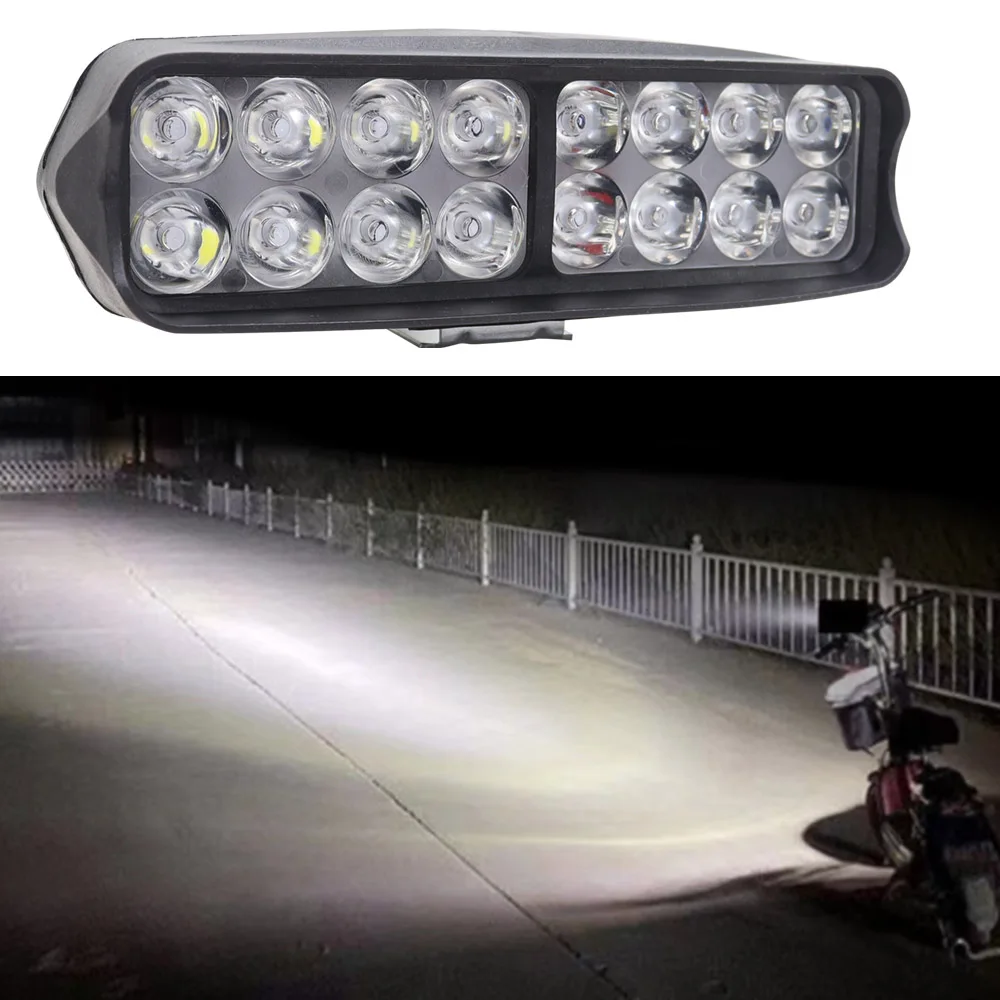 1pc 12V-80V E-bike Front Light Motorcycle Electric Bike LED Headlight Super Bright Tricycle Lamp 9/16/18/21 Led Bicycle Accessor