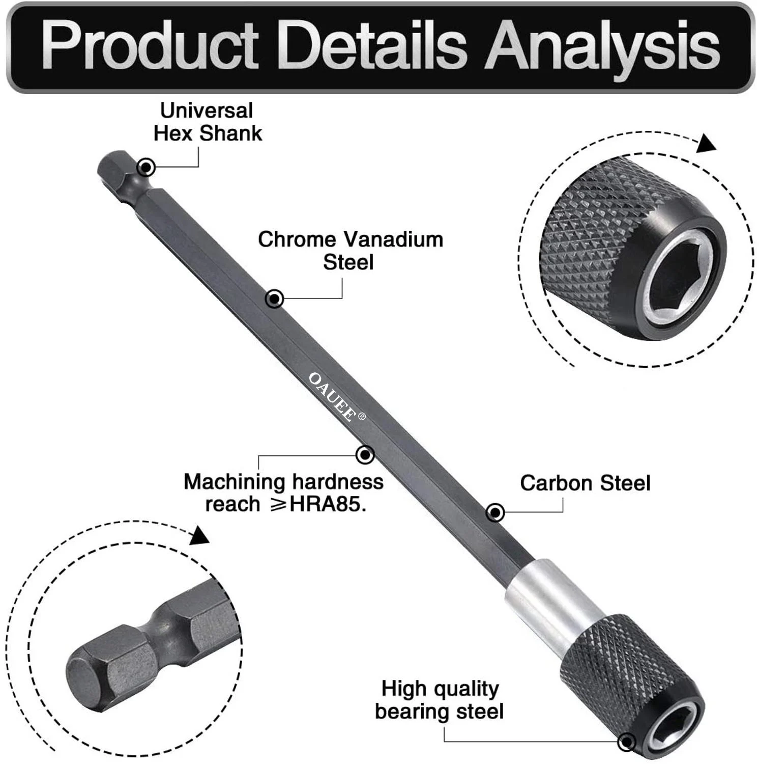 1/4นิ้ว Hex Shank ไขควงไขควง Bit Holder Extension Bar แม่เหล็กไขควงไฟฟ้าชุด Magnetic Tip สำหรับเจาะ