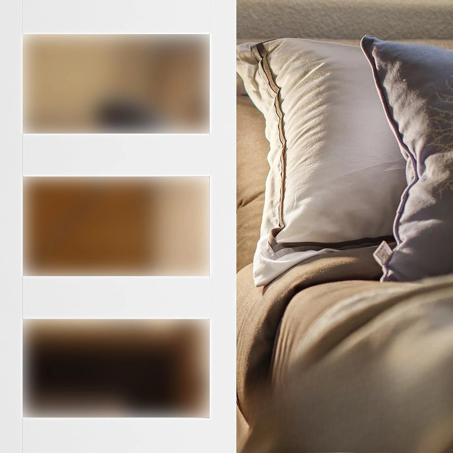 Sliding Hardware Kit & Handle, Pre-Drilled Ready to Assemble, Waterproof PVC Coating, White, 5-Panel Glass