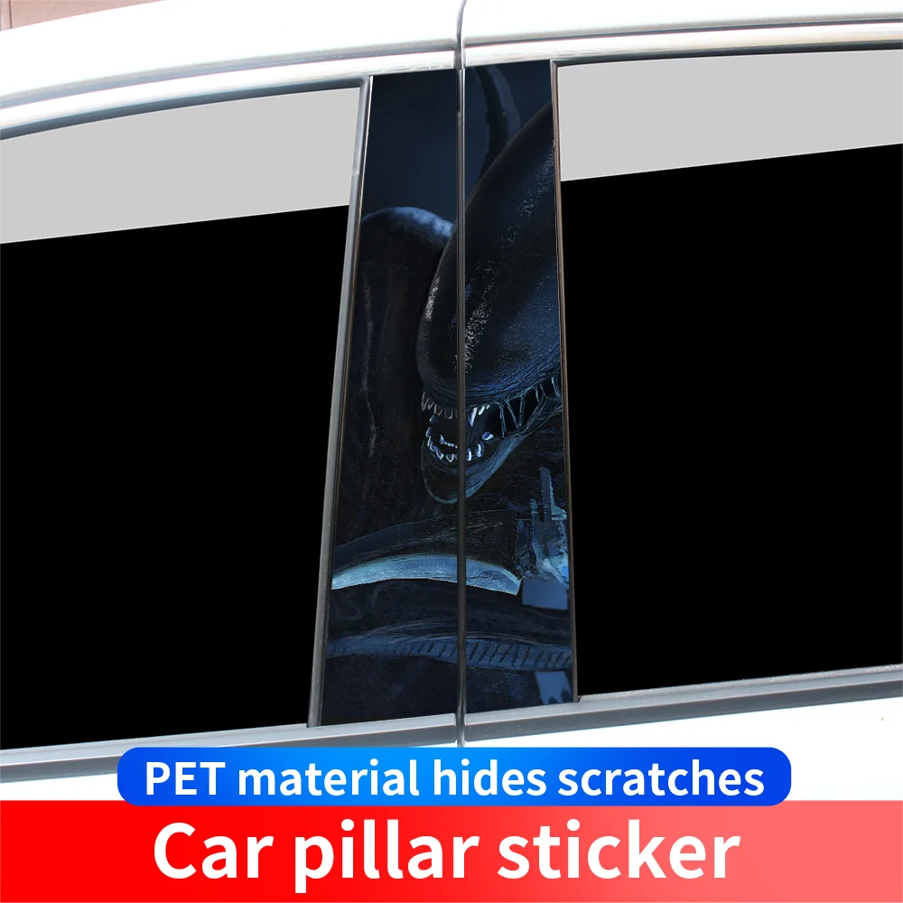 

Alien Car Stickers Auto B Pillar Waterproof Funny Decoration Cover Scratches Sunscreen Car Doors Pillar Vinyl Decals Accessories