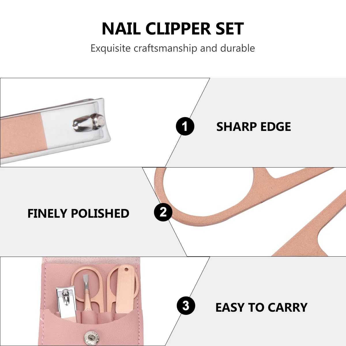 

Stainless Steel Nail Scissors Set Sturdy Clippers Eyebrow Tweezer Kit Art Tool Portable