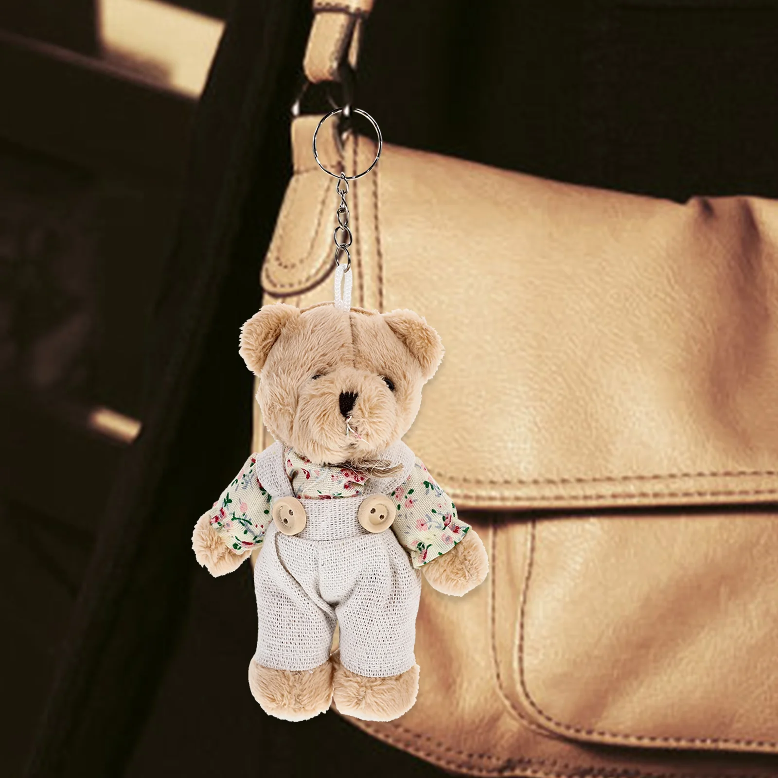 2 Pcs Key Chain Couple Rabbit Keychain Child Slit Drain Metal Saucer Backpack Keychains