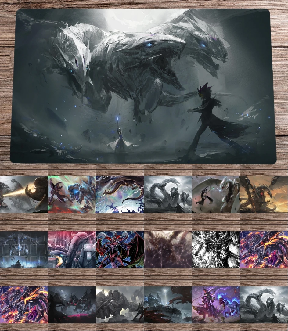 YuGiOh Playmat Red-Eyes Black Dragon & Ultimate Conductor Tyranno TCG CCG Monsters Trading Card Game Mat Anime Mouse Pad 60x35cm