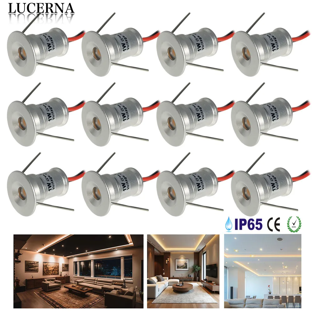 

Mini LED Spotlights 1W Dimmable Lamp Recessed Bedroom Staircase Cabinet Downlight Ceiling Miniature Lights for Home Office Store
