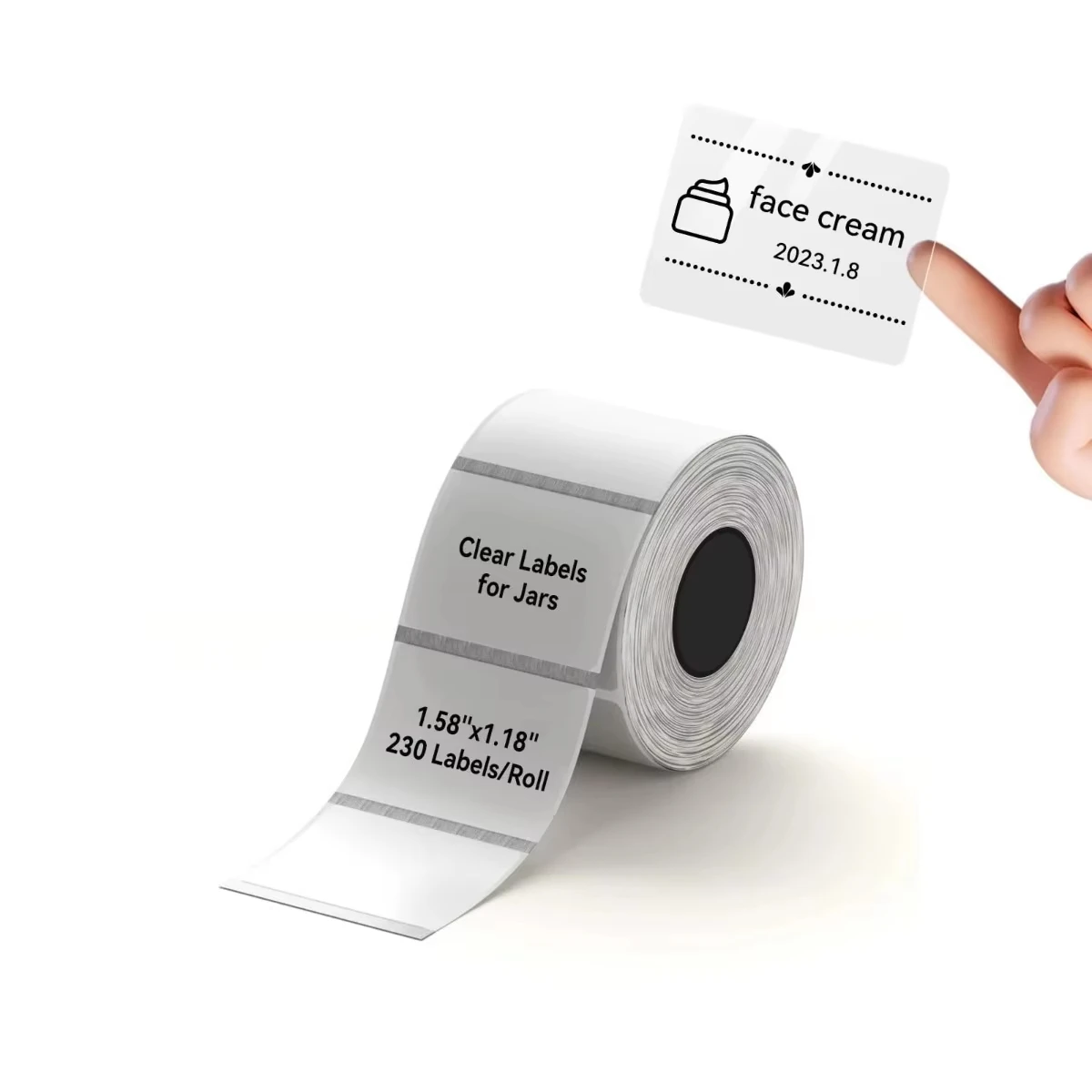 Transparent & Colored Clear Labels - Waterproof Adhesive Stickers for Shipping, Retail, Medical/Office Use, Thermal Paper