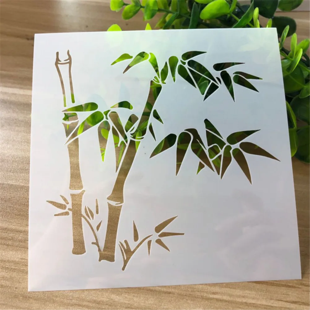 

Bamboo Copy Painting Stencil Scrapbook Diary Notebook Wall DIY Drawing Decoration Template Student Children Art School Homework