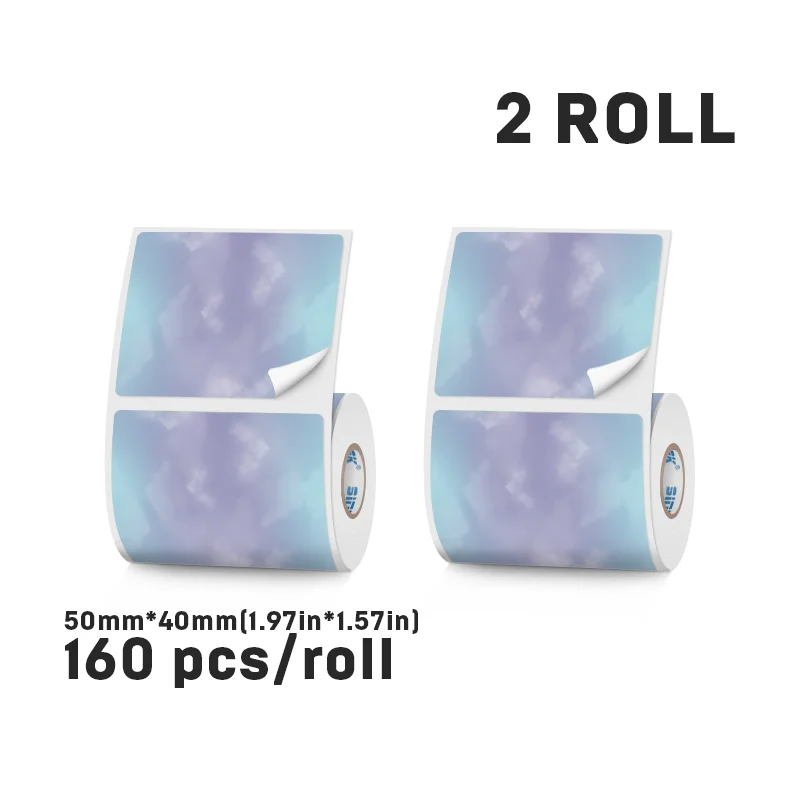 SINMARK 2 Rollen bunter Etikettenaufkleber für tragbare Thermodrucker SK58, selbstklebendes Papier, unterstützt Phomemo M110/M200-Drucker – Detail 6