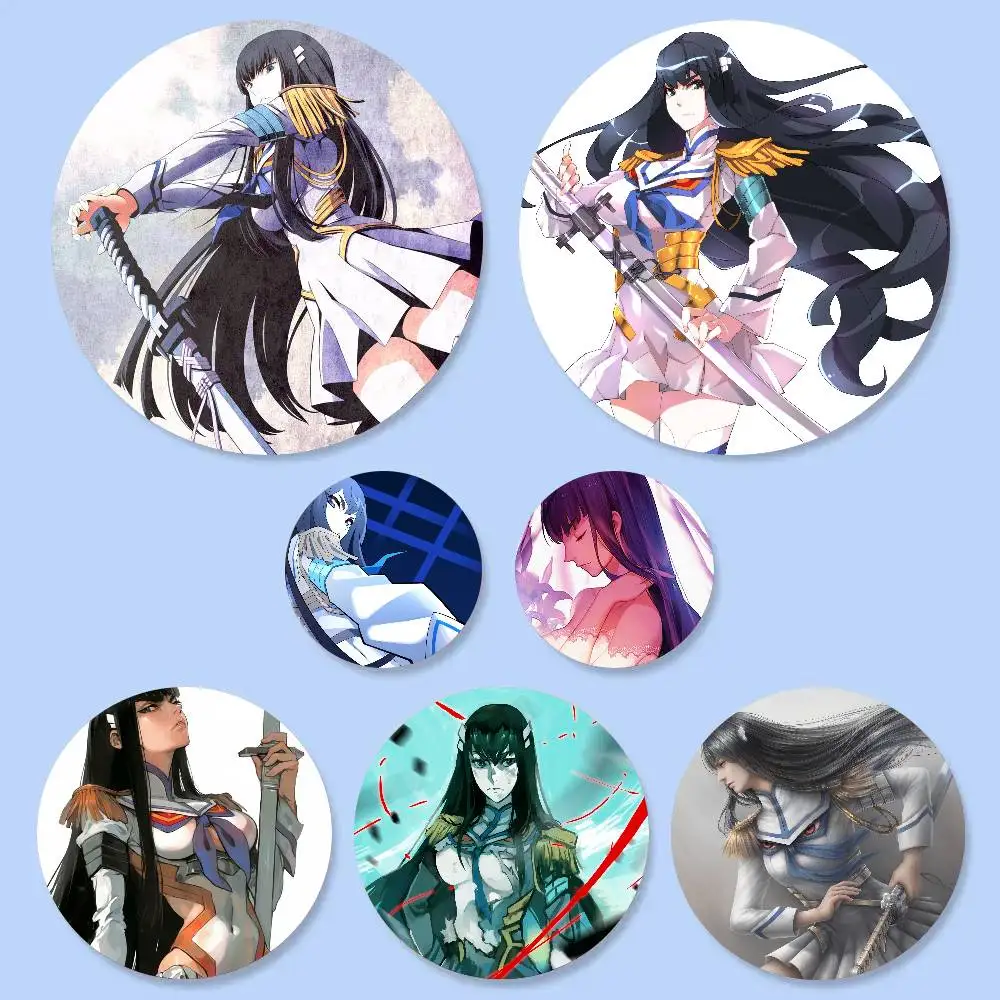 Satsuki Fantasy Animation K-Kill La Kill Badge Tinplate Meme Round Brooch For Hat Bag Creative Lapel Jewelry Accessories Gifts