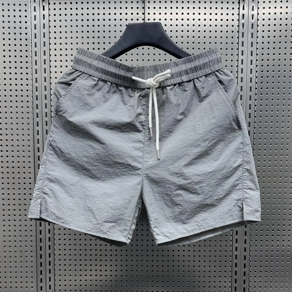Plones cortos finos de seda helada de verano de secado rápido para hombre, plones cortos informs para correr, depo...