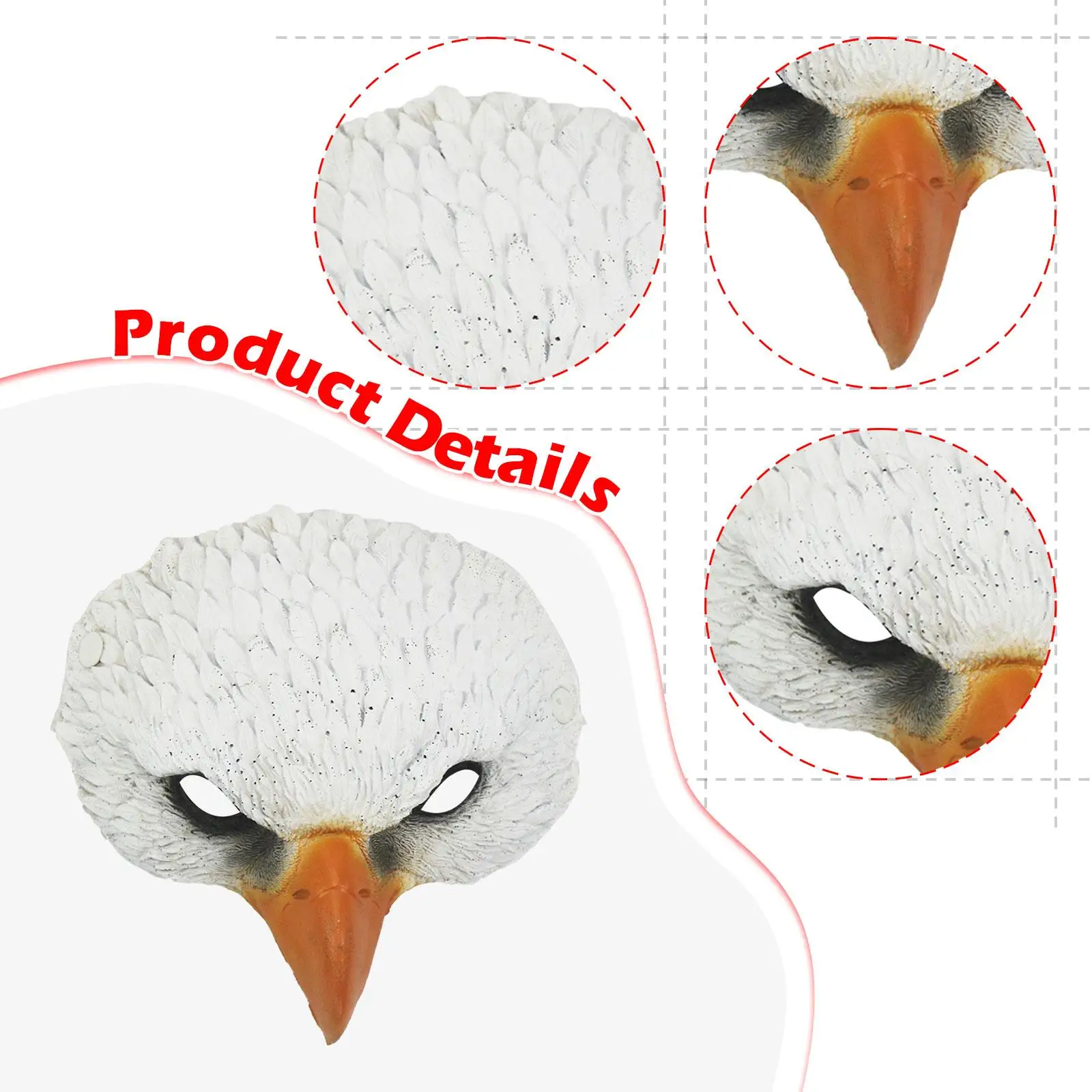 Máscara con forma de cabeza de águila, accesorio de disfraz para roles de cosplay, disfraces de festivales