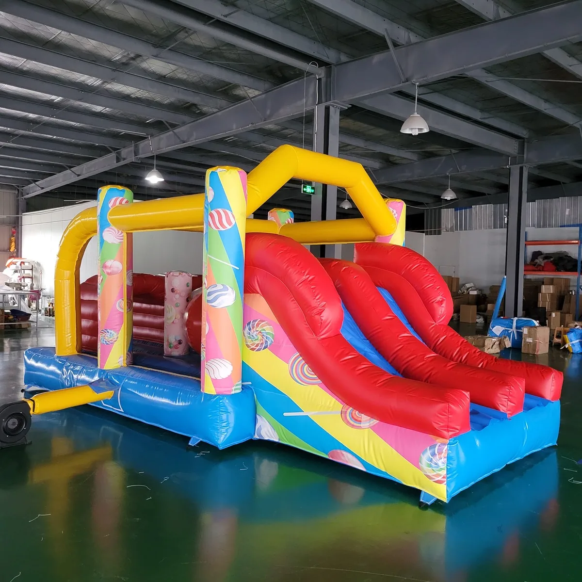 Commercial PVC Tarpaulin Kids Inflatable Castle Trampoline Slide Combo Outdoor Play Center
