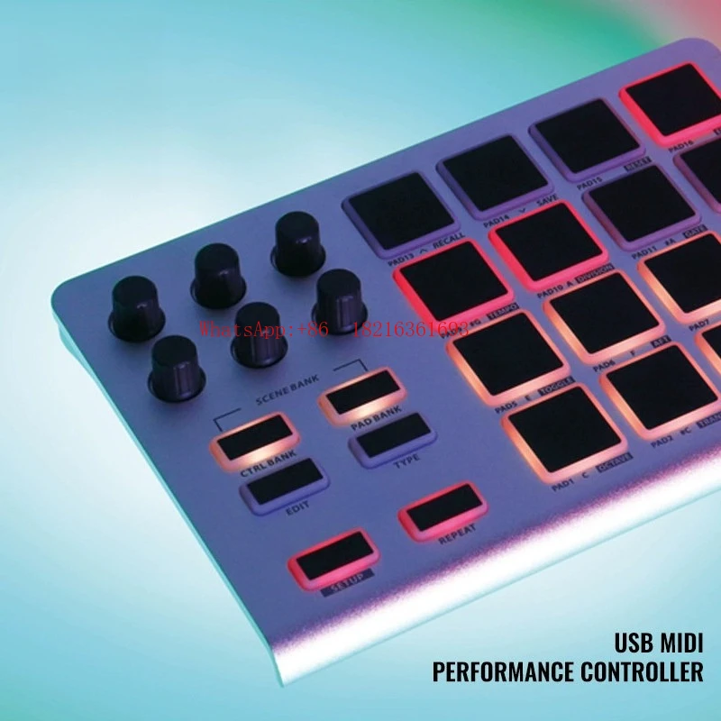 20.26NEW Portable Slim Aluminum Drum Pad MIDI Keyboard Controller Electronic Synthesizer Percussion Pad view 3