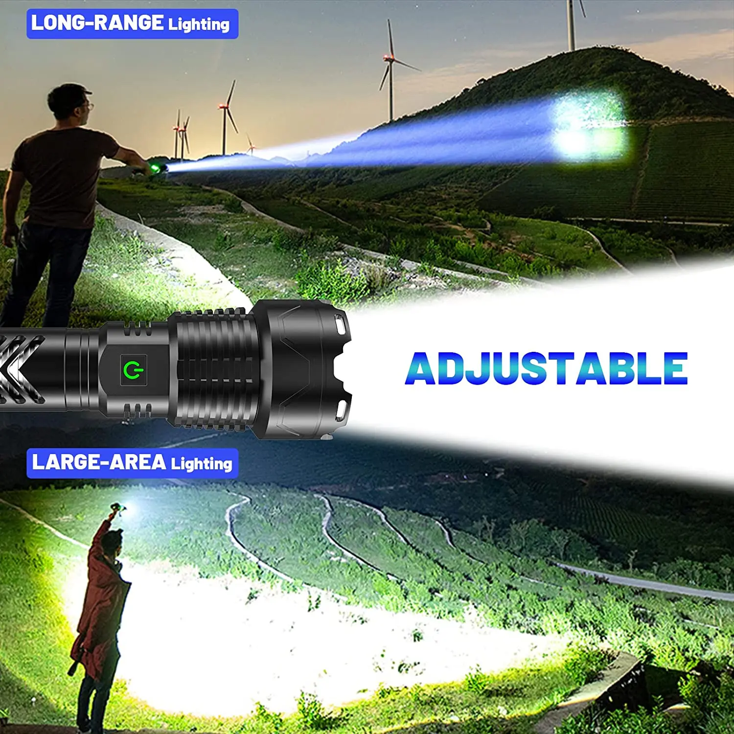 Powerful XHP160 Flashlight Super Bright 12500Lumens Shot Torch Type-C Rechargeable Tactical Flashlamp Zoomable Camping Lantern