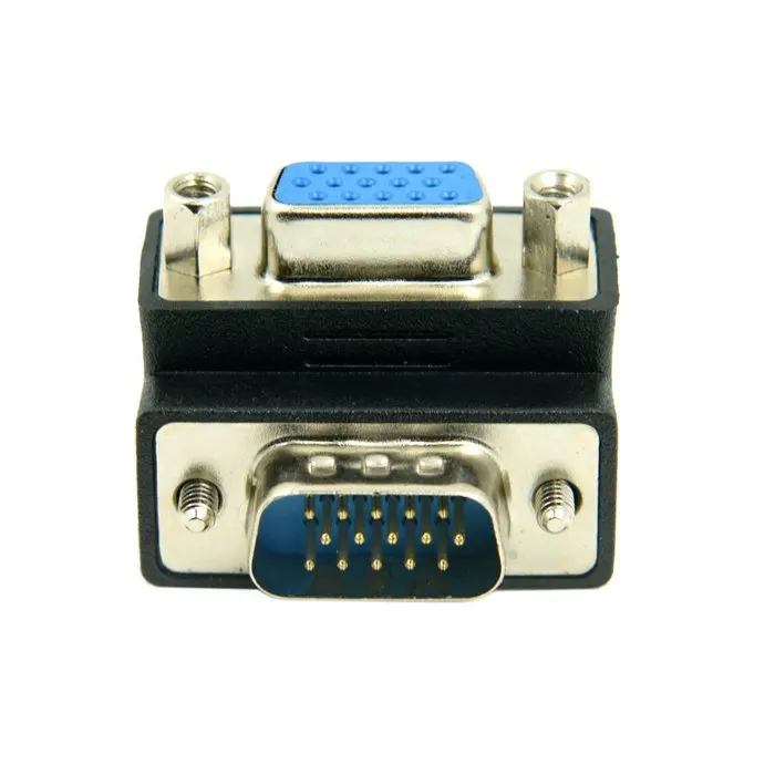 VGA SVGA Male 90 Degree Up Down Left Right Angled To Female Extension Adapter For Monitor & Projector