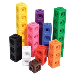 100Pcs Linking Cubes Maths Montessori Educational Toys Classroom Supplies Teaching Kids Learning Items Kinder Spielzeuge