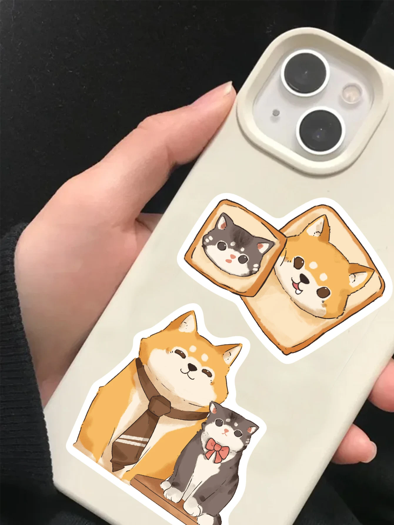 Desenhos animados adesivos, shiba inu, gato, decorativo, para mala, skate, guitarra, laptop, motocicleta, diy, impermeável, 50pcs