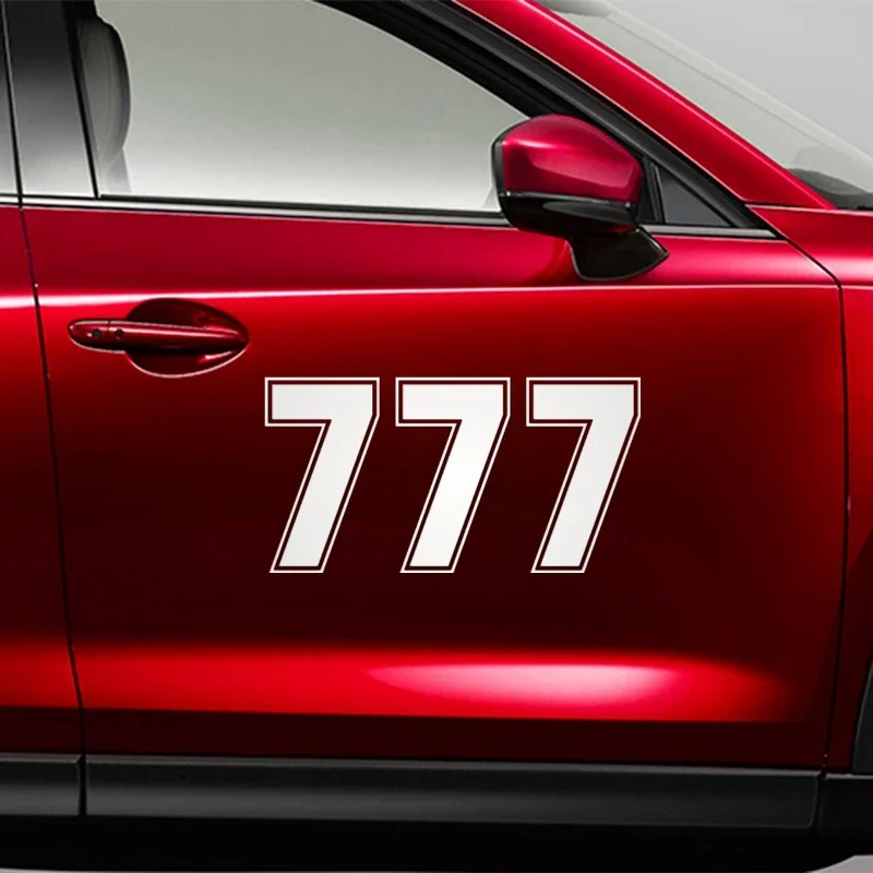 Fun Racing Car Number 777 Sticker Truck Bumper Rear Window Laptop Waterproof Car Beauty Sticker Cover Scratches