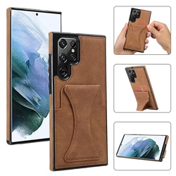 ​Hidden Kickstand Card Slot Leather Case For Samsung Galaxy S26 S25 S24 S23 S22 S20 S21 FE Note 20 Ultra S10 Plus S25 Edge