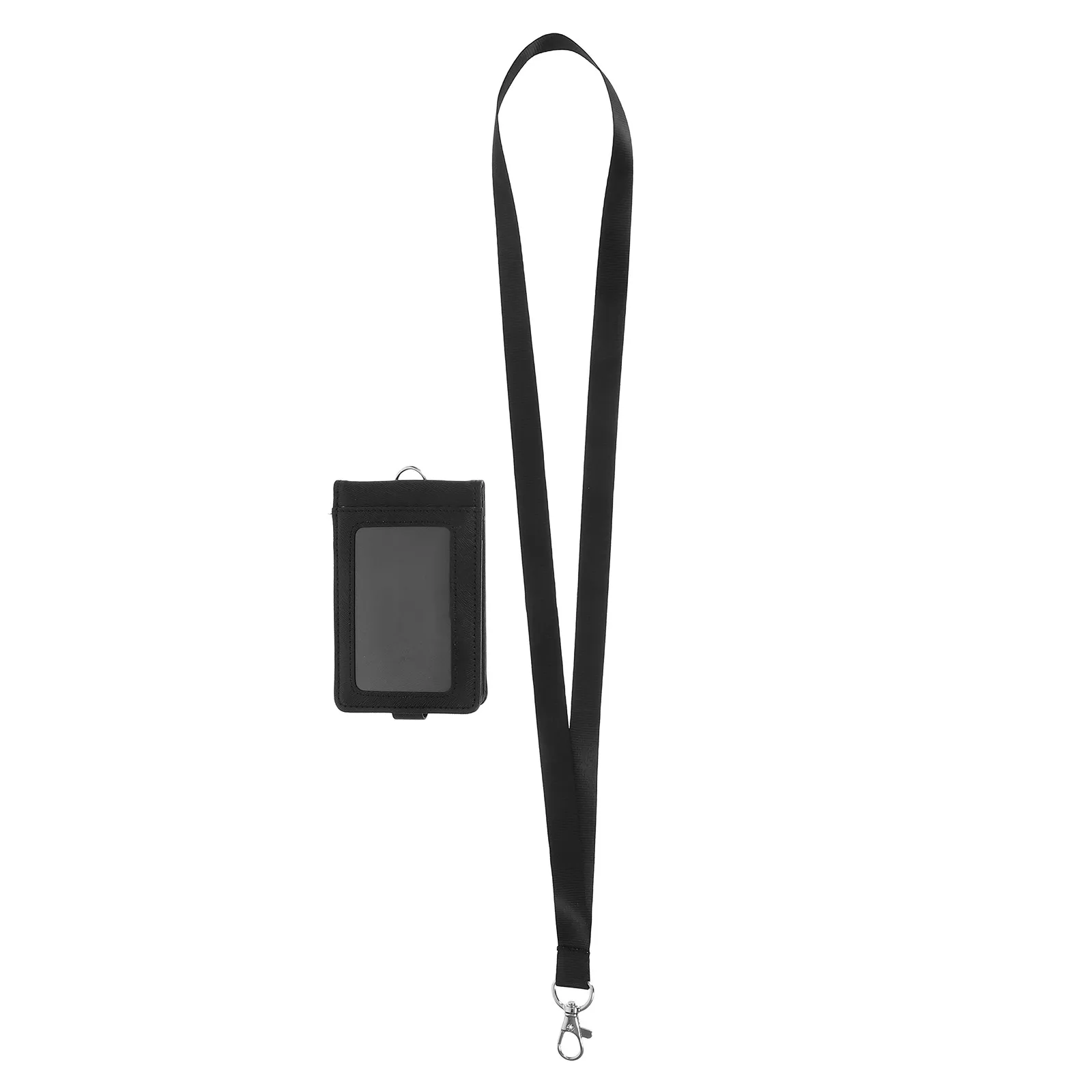 Vertical Identification Card Holder Multi Card Slots Secure Lanyard Badge Protector for Office Travel Work